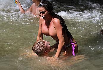 Katie Price swimming topless with Kris Boyson in Thailand