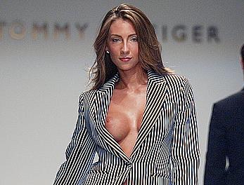 Busty Katrina Campins boobslip runway shots