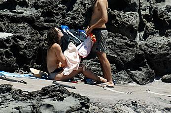 Keira Knightley changing on a beach in Pantelleria shows her small nude tits