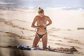 Kelly Rohrbach topless on a beach paparazzi photos