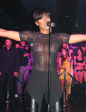 Kelly Rowland braless in see through top performing in Pure Nightclub