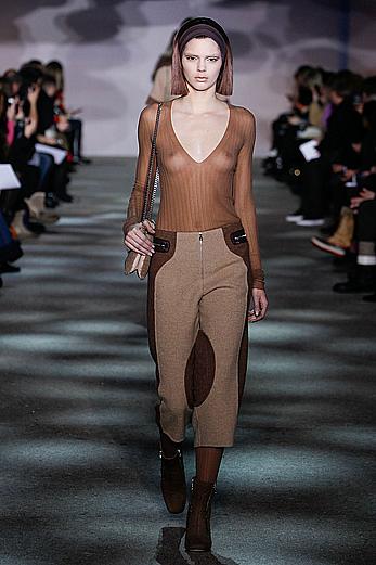 Kendall Jenner runway in see through top at fashion show