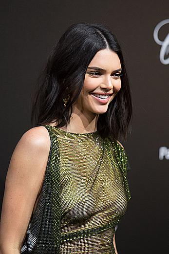 Kendall Jenner nude tits under see through dress at Secret Chopard party at the 71st Cannes Film Festival in Cannes