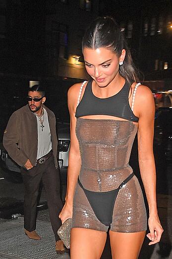 Kendall Jenner wears her undies to a private party after the Met Gala