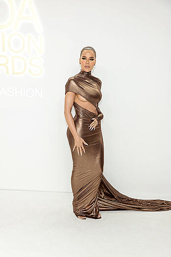 Khloe Kardashian hard nipples and sideboob at CFDA Fashion Awards