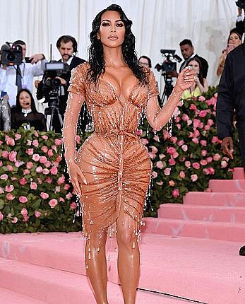 Kim Kardashian deep cleavage at 2019 Met Gala in New York City