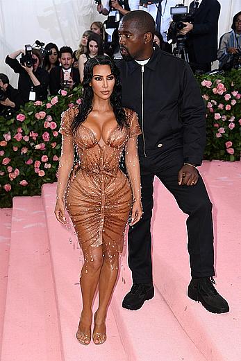 Kim Kardashian deep cleavage at 2019 Met Gala in New York City