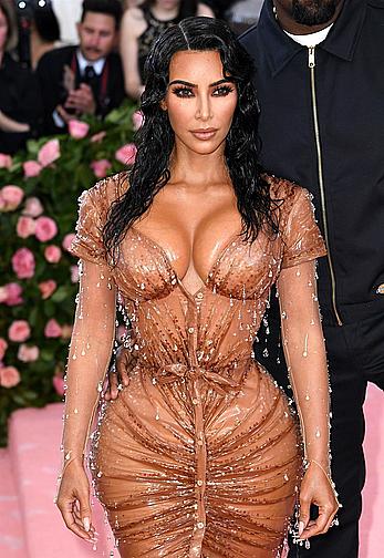 Kim Kardashian deep cleavage at 2019 Met Gala in New York City