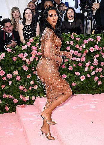 Kim Kardashian deep cleavage at 2019 Met Gala in New York City