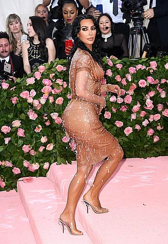 Kim Kardashian deep cleavage at 2019 Met Gala in New York City