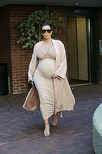 Kim Kardashian pregnant out and about in Beverly Hills