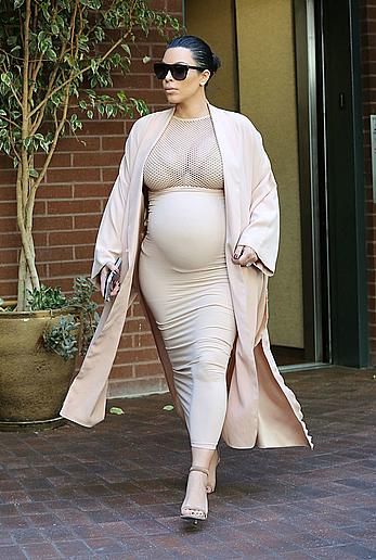 Kim Kardashian pregnant out and about in Beverly Hills