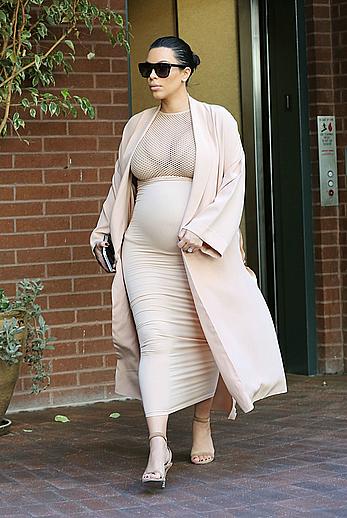 Kim Kardashian pregnant out and about in Beverly Hills