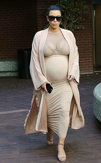 Kim Kardashian pregnant out and about in Beverly Hills