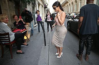 Kim Kardashian flaunt her assets in form-fitting outfit in Paris