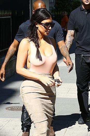 Kim Kardashian flaunt her assets in form-fitting outfit in Paris