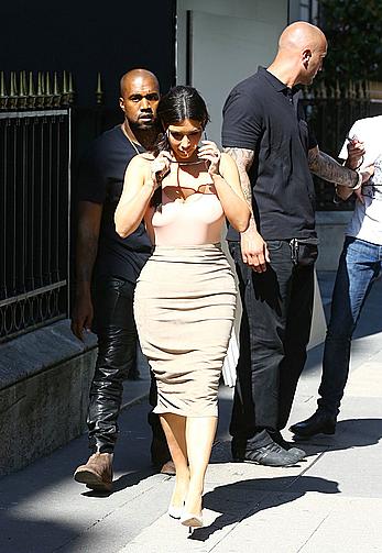 Kim Kardashian flaunt her assets in form-fitting outfit in Paris