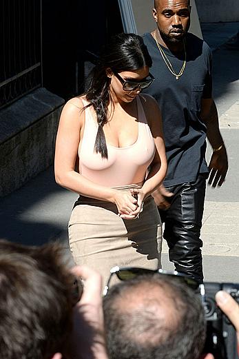 Kim Kardashian flaunt her assets in form-fitting outfit in Paris