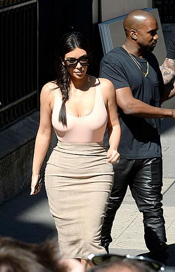 Kim Kardashian flaunt her assets in form-fitting outfit in Paris