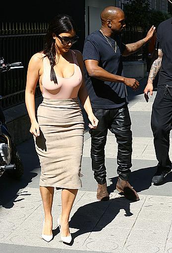 Kim Kardashian flaunt her assets in form-fitting outfit in Paris