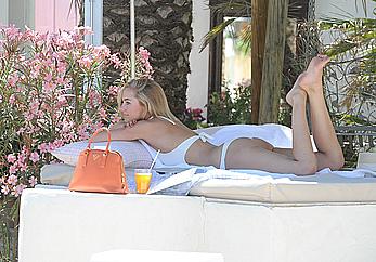 Kimberley Garner in a bathing suit in Greece