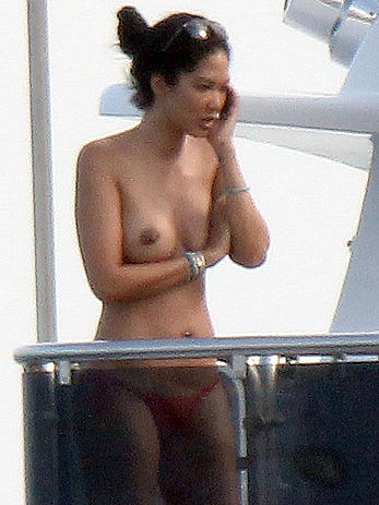 Kimora Lee Simmons topless on a yacht in St Tropez