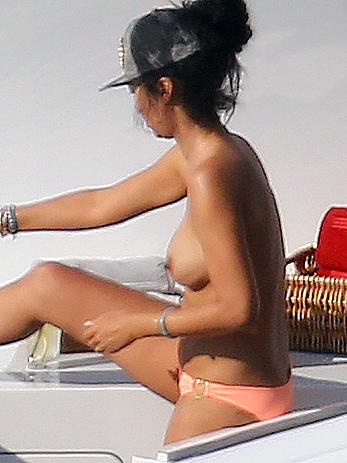 Kimora Lee Simmons topless on a yacht in St Tropez