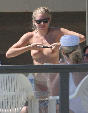 Sienna Miller topless and bikini malfunction