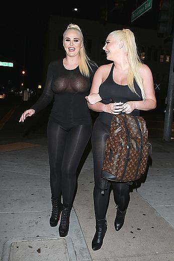 Kristina and Karissa Shannon in see though outfit closed the Glam Hair Salon