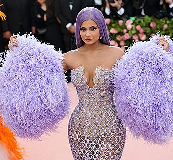 Kylie Jenner sexy cleavage in see through dress at 2019 Met Gala