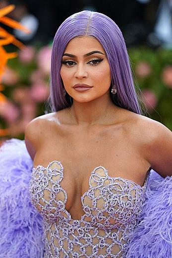 Kylie Jenner sexy cleavage in see through dress at 2019 Met Gala