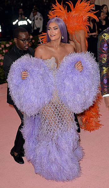 Kylie Jenner sexy cleavage in see through dress at 2019 Met Gala