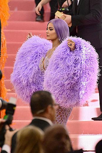 Kylie Jenner sexy cleavage in see through dress at 2019 Met Gala