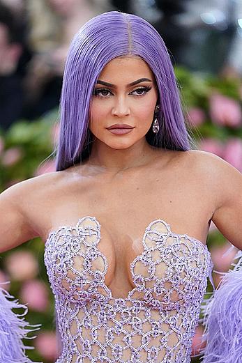 Kylie Jenner sexy cleavage in see through dress at 2019 Met Gala