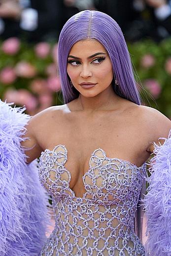 Kylie Jenner sexy cleavage in see through dress at 2019 Met Gala