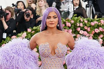 Kylie Jenner sexy cleavage in see through dress at 2019 Met Gala