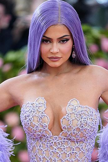 Kylie Jenner sexy cleavage in see through dress at 2019 Met Gala