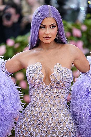 Kylie Jenner sexy cleavage in see through dress at 2019 Met Gala