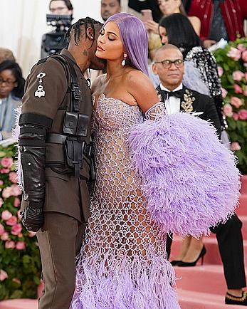 Kylie Jenner sexy cleavage in see through dress at 2019 Met Gala