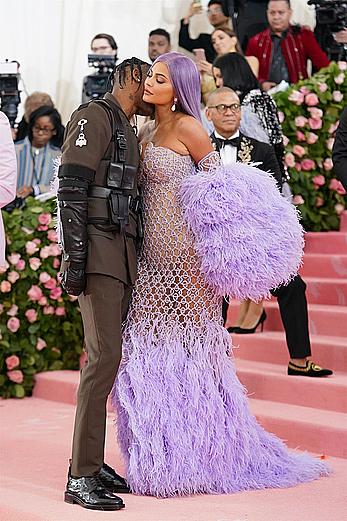 Kylie Jenner sexy cleavage in see through dress at 2019 Met Gala