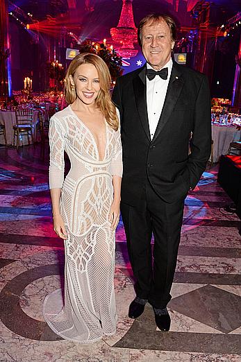 Kylie Minogue in see through dress at Australien of the Year UK Quantas Australia Day Gala