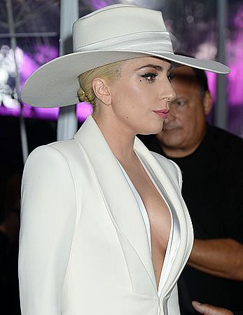 Lady Gaga in white suit at 2016 American Music Awards