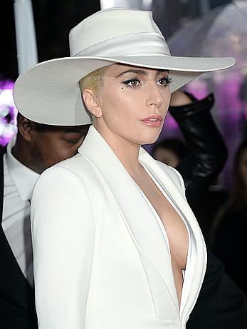 Lady Gaga in white suit at 2016 American Music Awards