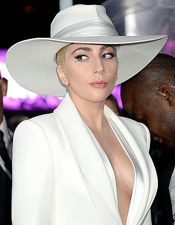 Lady Gaga in white suit at 2016 American Music Awards