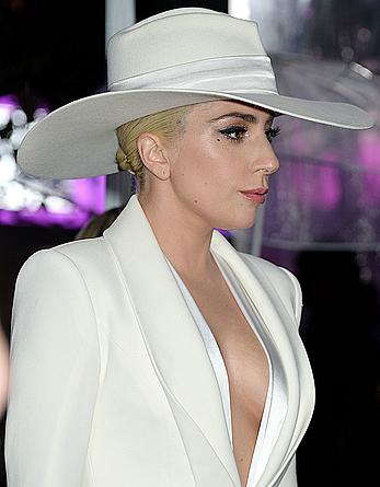 Lady Gaga in white suit at 2016 American Music Awards