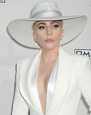 Lady Gaga in white suit at 2016 American Music Awards