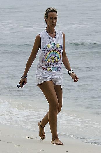 Lady Victoria Hervey enjoying a day at the beach in Barbados