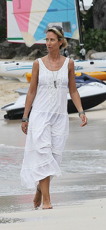 Lady Victoria Hervey enjoying a day at the beach in Barbados