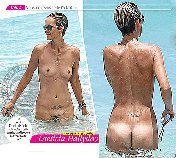 Laeticia Hallyday topless and fully nude 