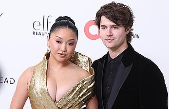 Lana Condor sexy cleavage at Elton John AIDS Foundation's 33rd Annual Academy Awards Viewing Party